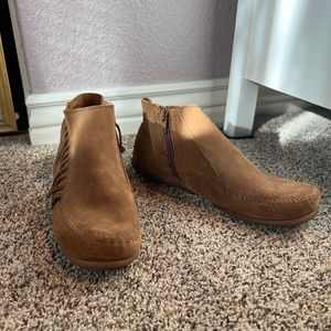 Brown ankle moccasins